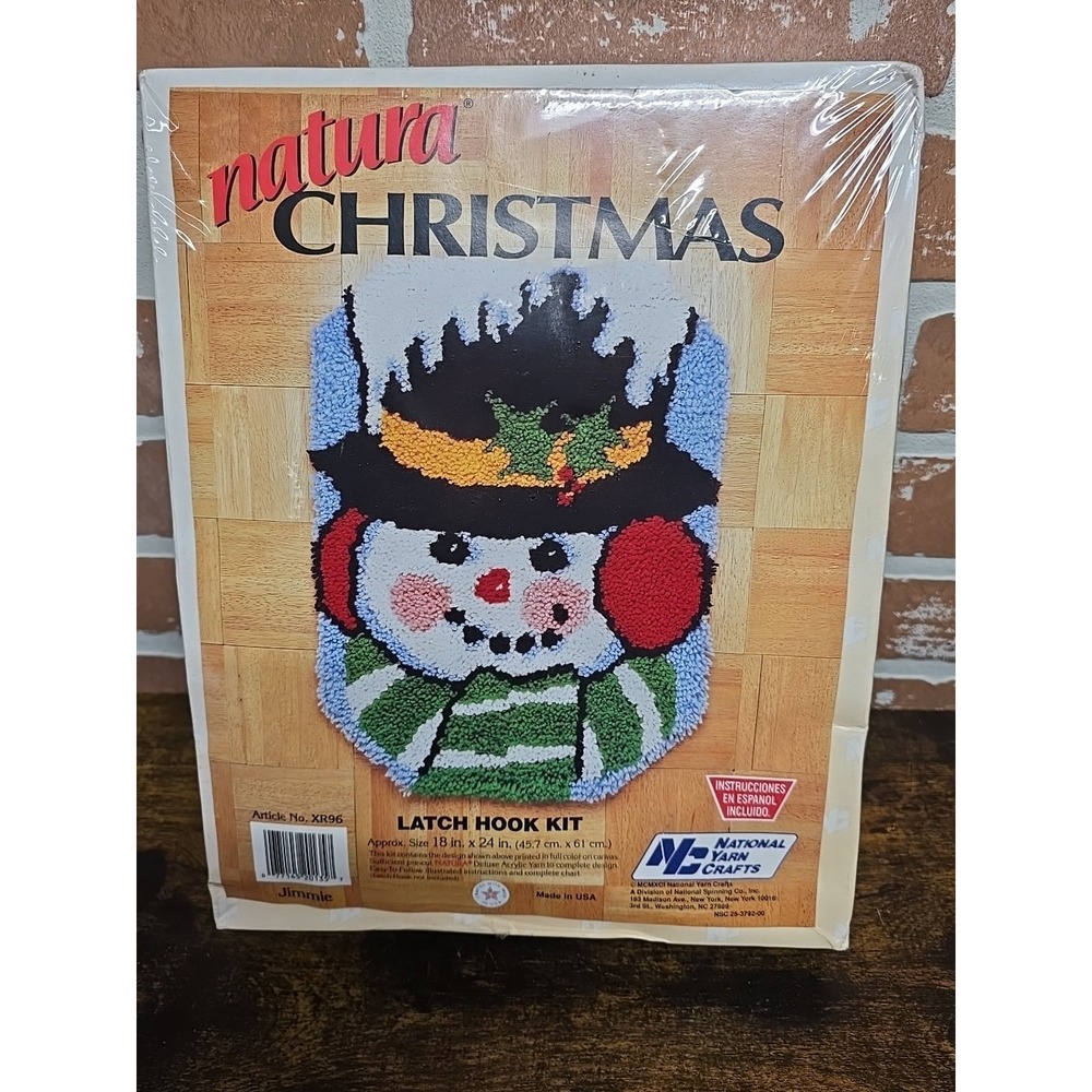Natura National Yarn Crafts‎ Latch Hook Kit Christmas Jimmie Snowman 1991 New